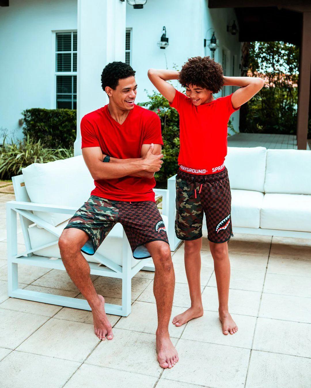 Sprayground KIDS CHECKS & CAMO SWIM TRUNKS