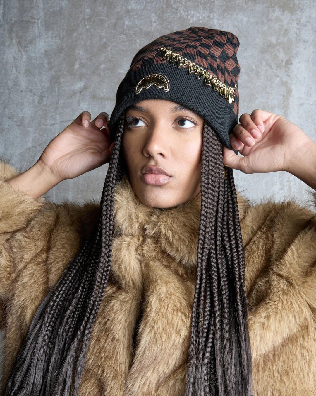 Sprayground GOLD CHAIN CHECK BEANIE