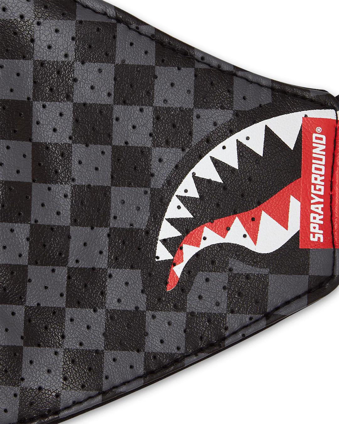 Sprayground SHARKS IN PARIS (GRAY) VEGAN LEATHER FACE MASK