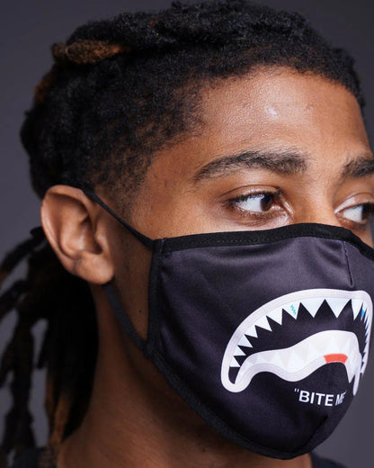 Sprayground BITE ME SHARK (BLK) POLYESTER FACE MASK