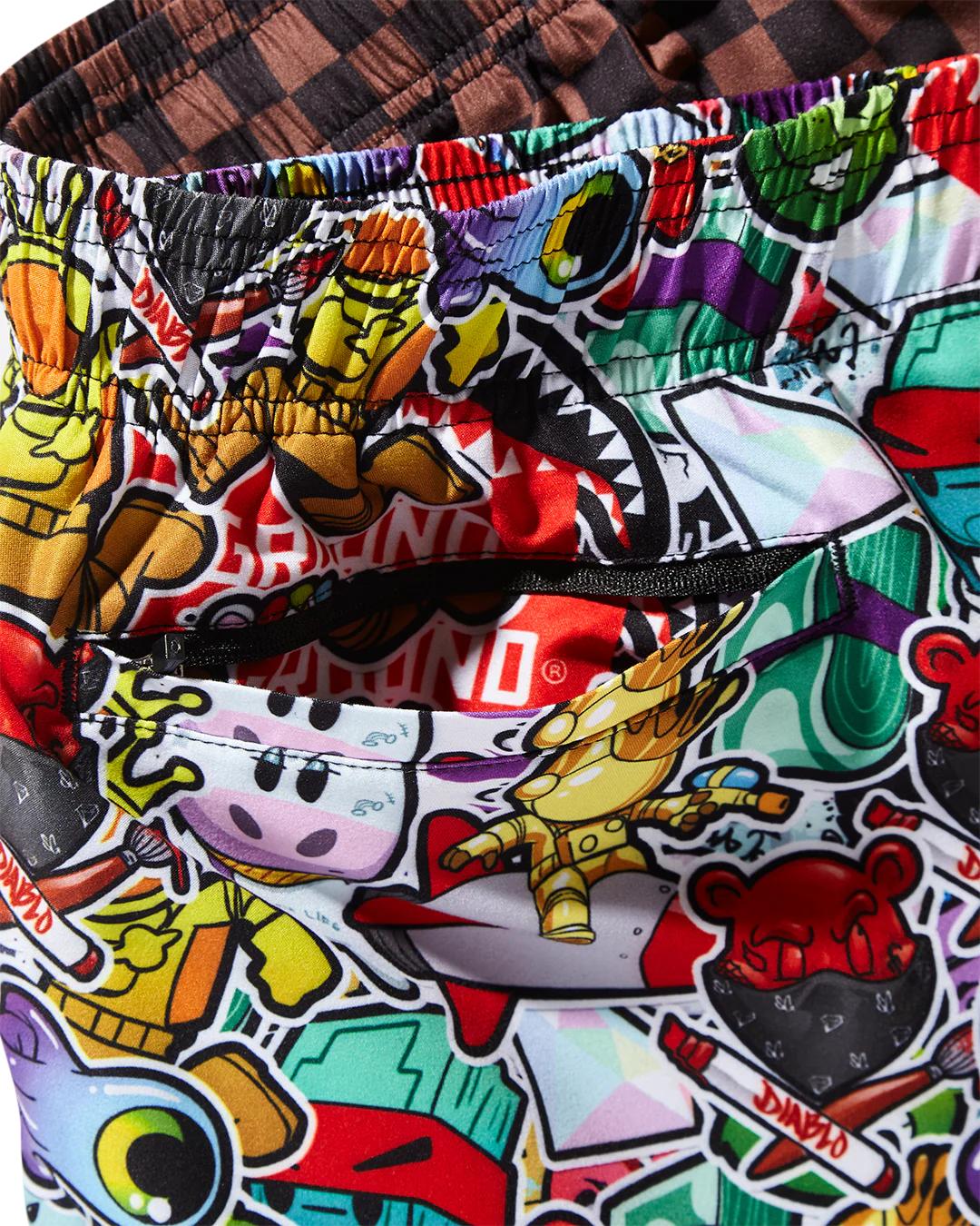 Sprayground STICKER CREW SWIM SHORTS