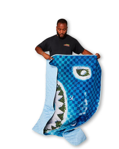 Sprayground SHARK ISLAND PACKABLE BEACH MAT BLANKET WATER RESISTANT CONVERTIBLE TO