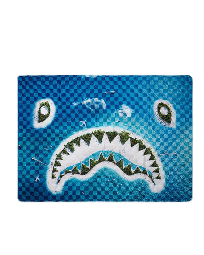 Sprayground SHARK ISLAND PACKABLE BEACH MAT BLANKET WATER RESISTANT CONVERTIBLE TO