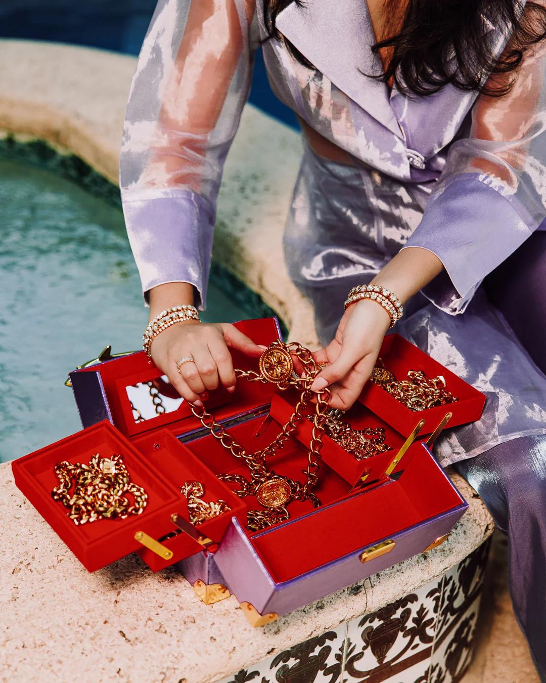 Sprayground SHARKS OF THE GOLD OCEAN JEWELRY CASE