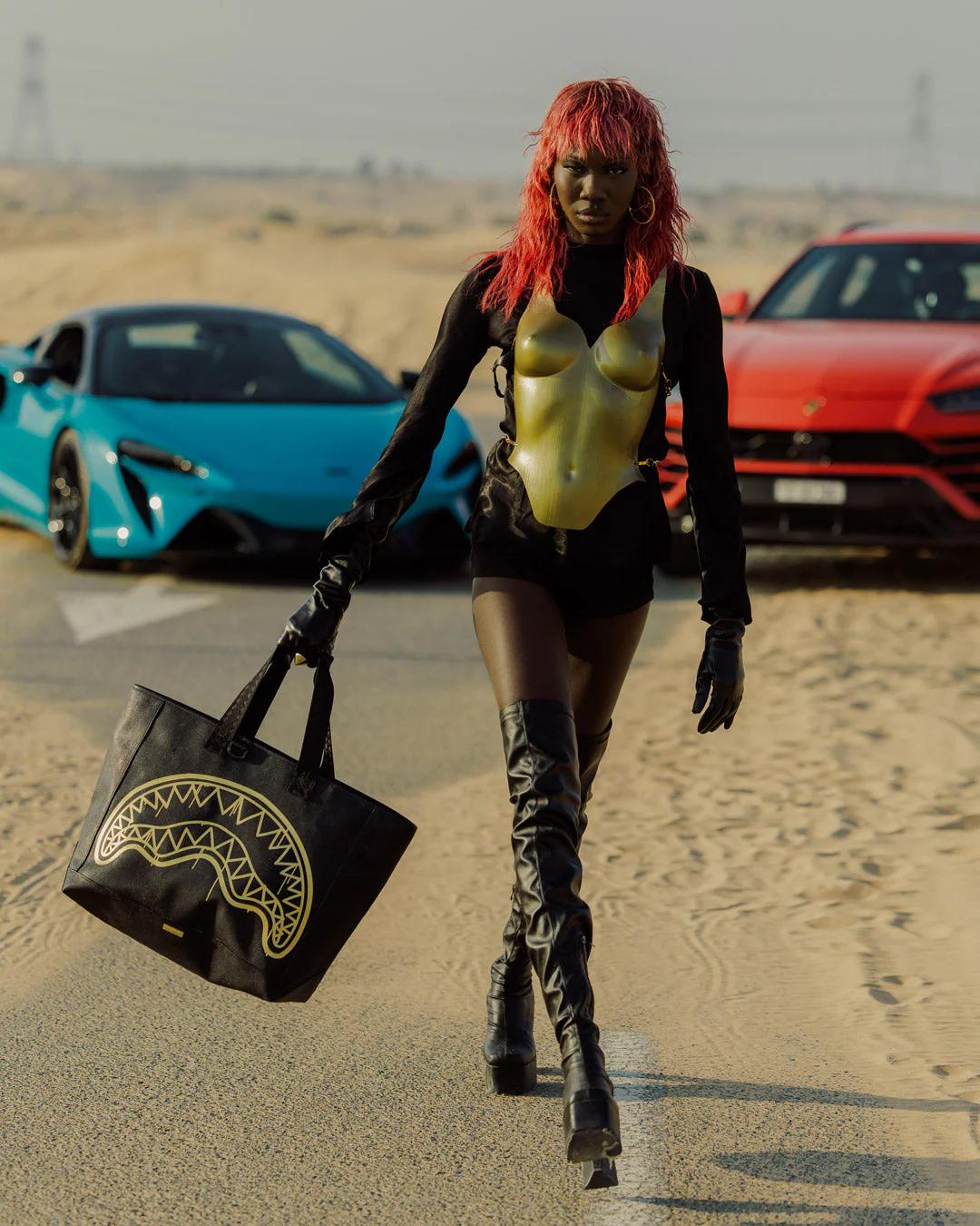 Sprayground GOLD FANG BEACH TOTE