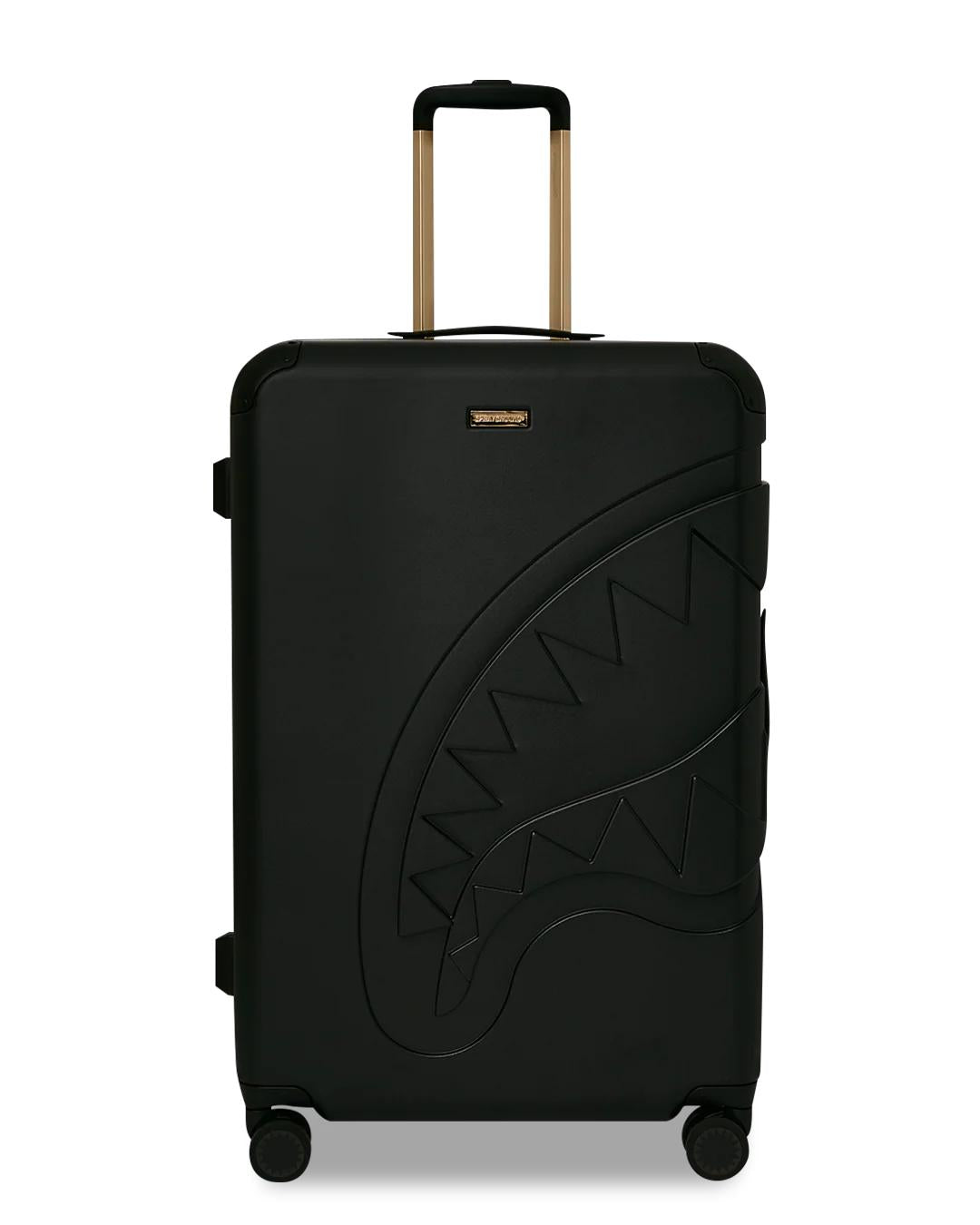 Sprayground REALITY CHECK SHARKITECTURE FULL-SIZE JETBLACK LUGGAGE (GOLD HARDWARE)