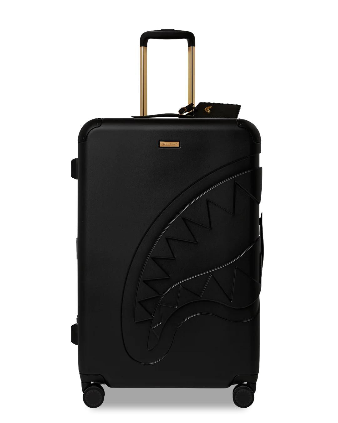 Sprayground REALITY CHECK SHARKITECTURE FULL-SIZE JETBLACK LUGGAGE (GOLD HARDWARE)