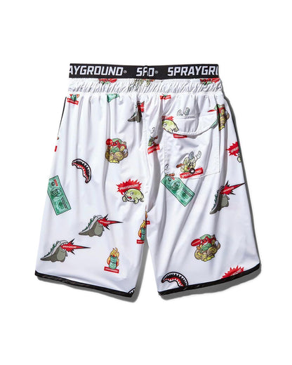 Sprayground PATCH ALL-IN CORTO SWIM TRUNKS (WHITE)