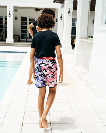Sprayground KIDS SPLIT CAMO SWIM TRUNKS