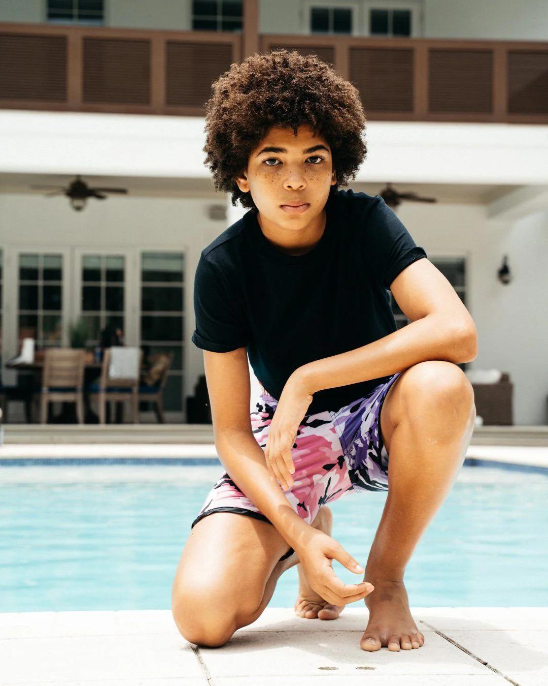 Sprayground KIDS SPLIT CAMO SWIM TRUNKS