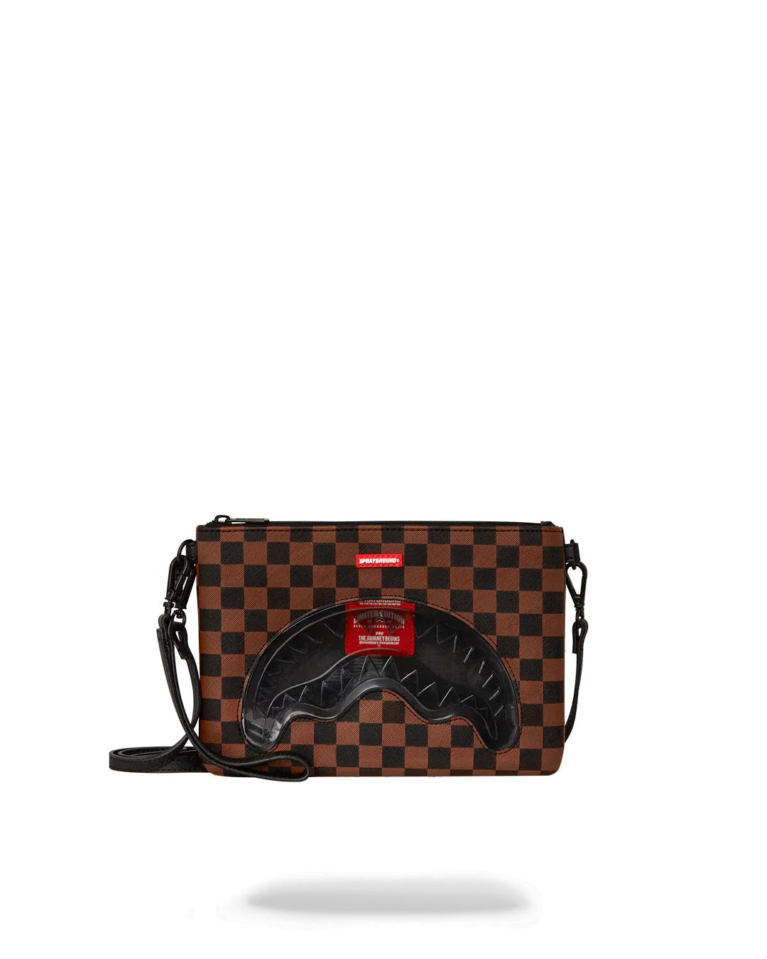 Sprayground SHARKS IN PARIS CLEAR FOR TAKEOFF CROSSOVER CLUTCH WITH STRAP