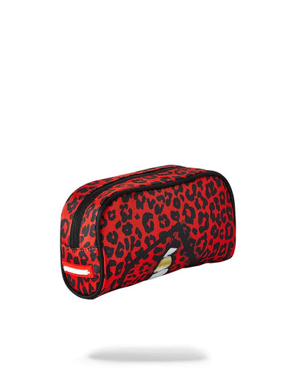 Sprayground RED LEOPARD LIPS PENCIL CASE