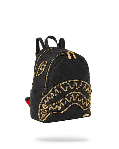 Sprayground NOIR QUILT GOLD CHAIN SHARK SAVAGE BACKPACK