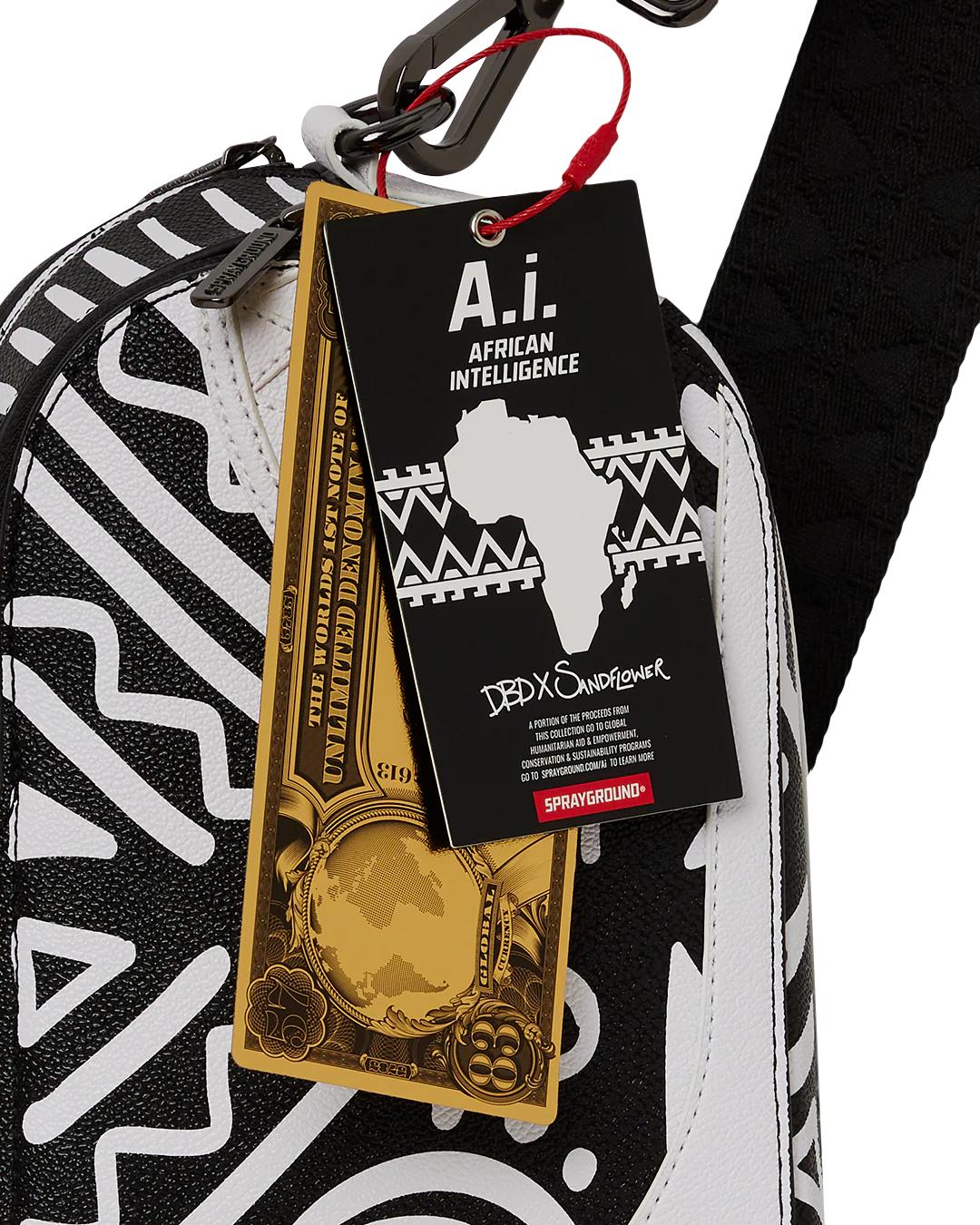 Sprayground A.I.8 AFRICAN INTELLIGENCE - ORIGIN STORY BACKPACK SLING