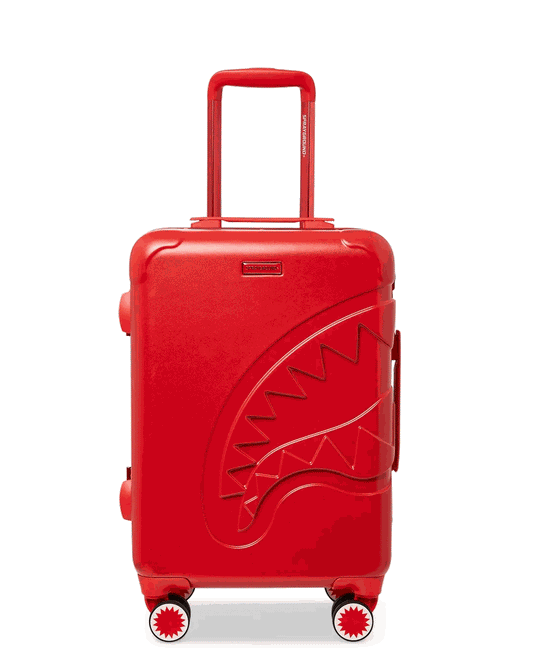 Sprayground MOLDED SHARKITECTURE RED HARDSHELL CARRY-ON LUGGAGE