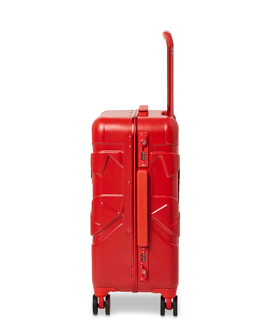 Sprayground MOLDED SHARKITECTURE RED HARDSHELL CARRY-ON LUGGAGE