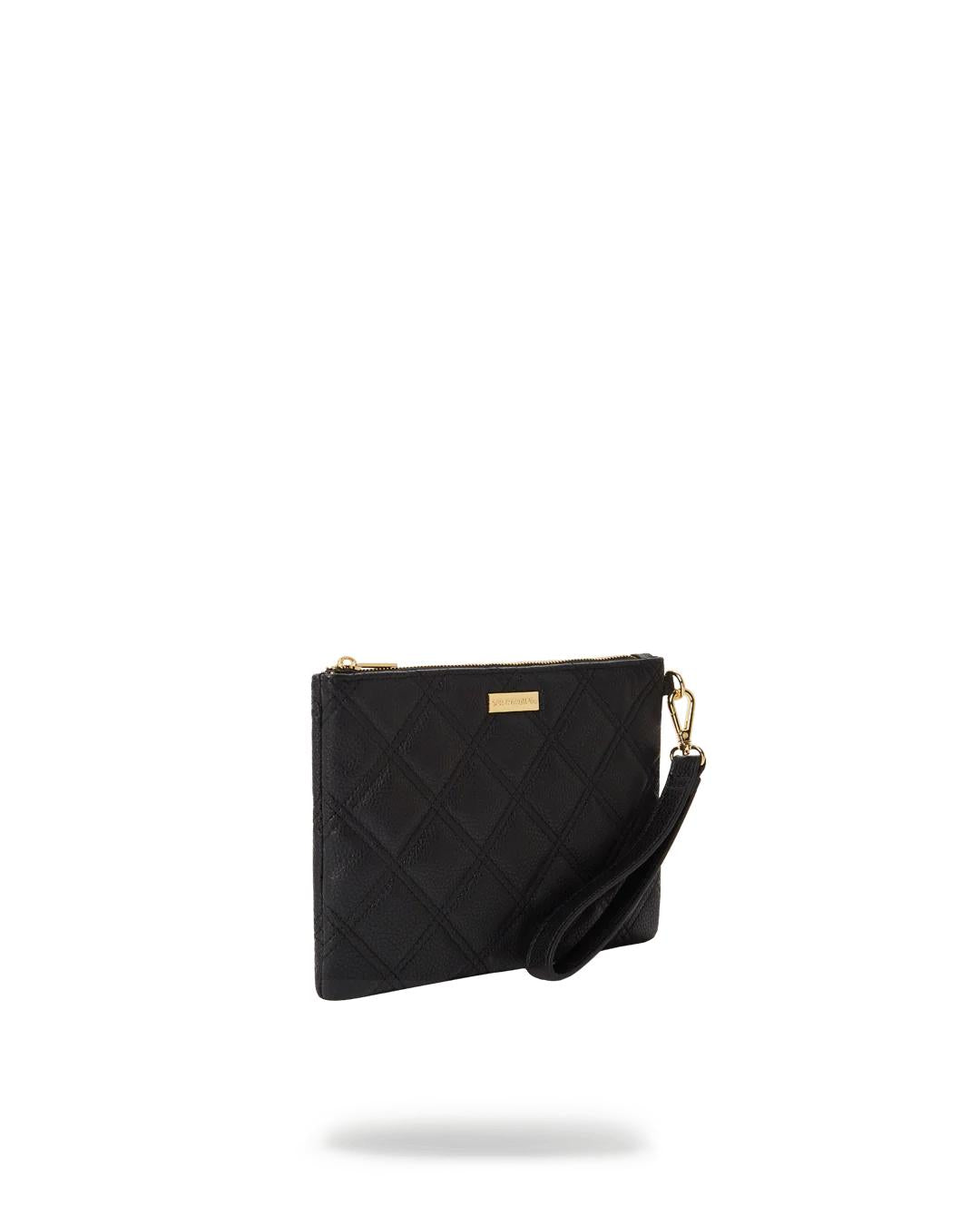 Sprayground NOIR QUILT GOLD CHAIN SHARK CROSSOVER CLUTCH
