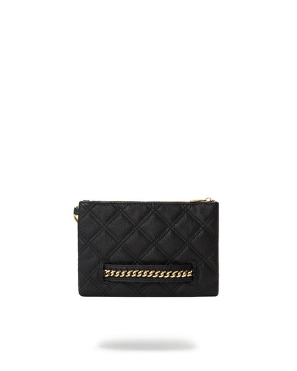 Sprayground NOIR QUILT GOLD CHAIN SHARK CROSSOVER CLUTCH