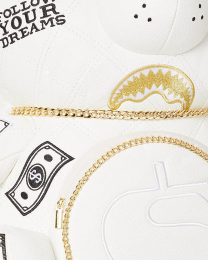 Sprayground RIVIERA LE BLANC GOLD CHAIN MONEYBEAR TEDDYBEAR BACKPACK
