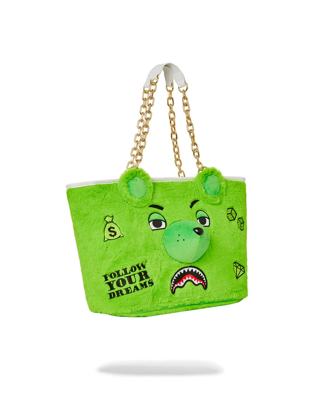 Sprayground PLUSH MONEYBEAR TOTE (GREEN)