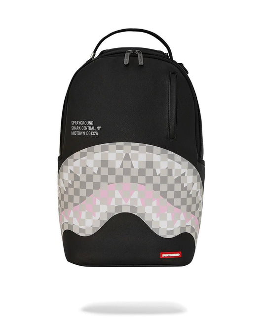 Sprayground SHARK CENTRAL CREAM BLACK CHECK BACKPACK