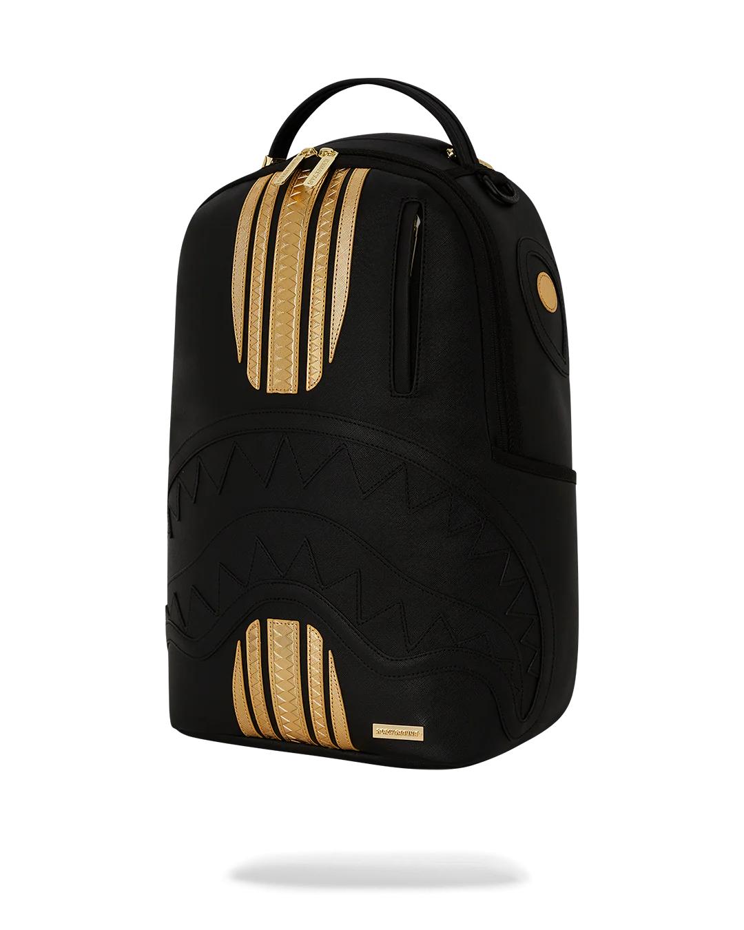 Sprayground GOLD AND BLACK RACING STRIPES BACKPACK