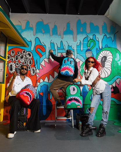 Sprayground JORGE RODRIGUEZ THE ARTIST COLLAB DRIPS SHARKS BACKPACK